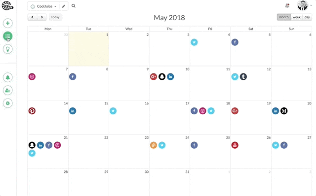 contentcory social media content calendar